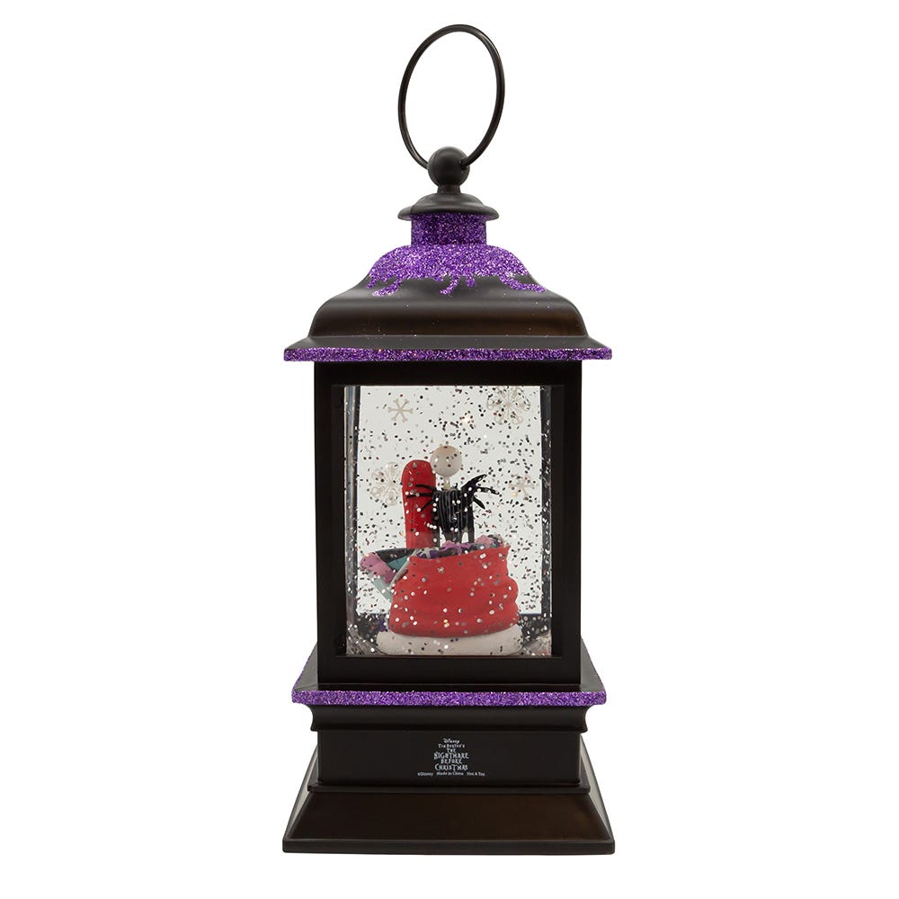 Kurt Adler 9-Inch Battery-Operated Disney© Nightmare Before Christmas Jack and Sally Spinning Musical Light-Up Lantern